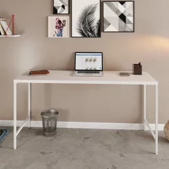 Mesa de Escritório Active 150cm Yescasa Branco Chess Est.Preta Branco/Branco Chess