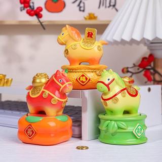 Aleatório 1 Peça Mascote De Cavalo , Ornamento De Pônei Kawaii De Resina , Estatuetas Do Zodíaco Estilo Chinês Fofo De D