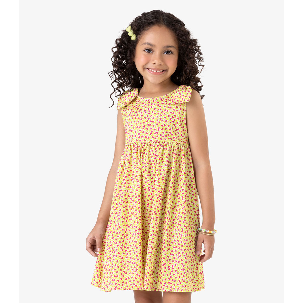 Vestido em Popeline Rovi Kids Bege