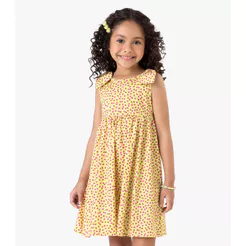 Vestido em Popeline Rovi Kids Bege