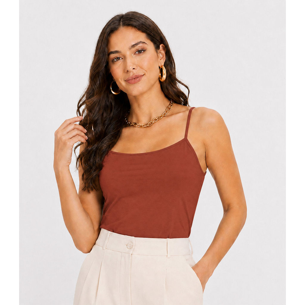 Regata Cotton Básica Feminina KO Marrom