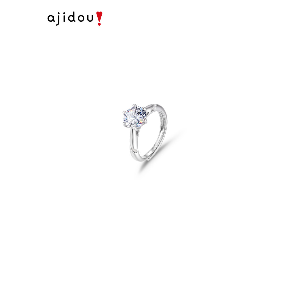AJIDOU AJIDOU Anel feminino prata diamante anel sereia lágrimas Design nicho anel cauda anel aberto