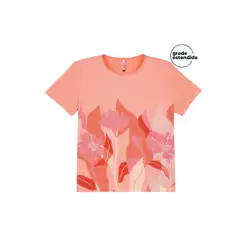 Blusa Feminina Regular Estampada Marialícia Laranja