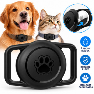 Suporte AirTag para Coleira de Cachorro e Gato Silicone à Prova d’Água