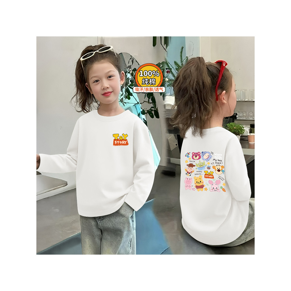 2025 novo estilo meninos camiseta de manga comprida puro algodão meninas roupas de outono crianças roupas do bebê topo p