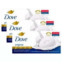Kit 3 Sabonetes Em Barra Dove Original Branco 90g - 6 Unidades