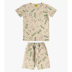 Pijama Meia Malha Rovi Kids Bege