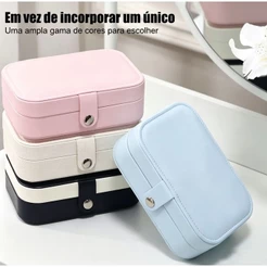 Porta joias Grande Para Viagem Portátil Caixa Armazenamento para brincos, anéis, pulseira Generic e Bijuteria