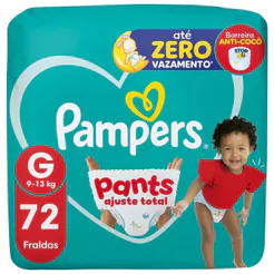 Fralda Pampers Pants Ajuste Total Tamanho G com 72 Unidades