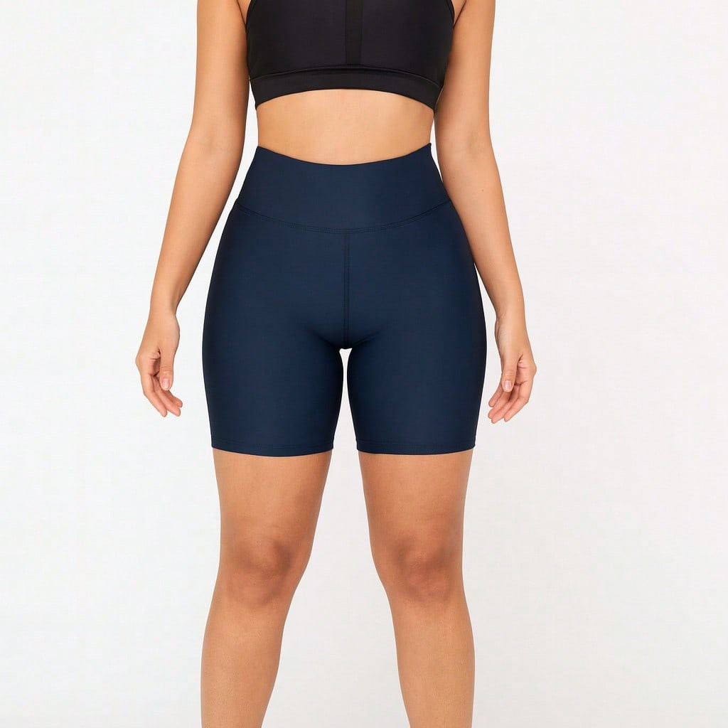 Short Academia Feminina Basica  Fitness Legging Cintura Alta Tecido Grosso Zero Transparência