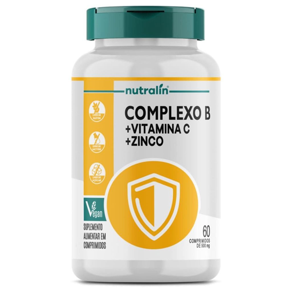 Complexo B com Vitamina C e Zinco - 60 Comprimidos - Nutralín em Oferta na Shopee