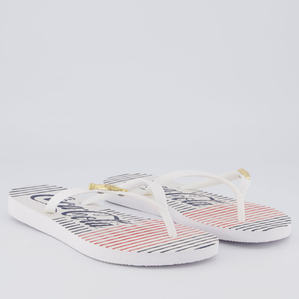Chinelo Coca Cola Classic Lines Feminino Branco · foto 2