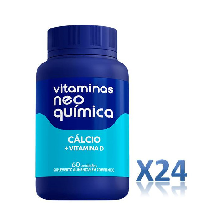 Kit 24 Suplemento Cálcio + Vitamina D 60 Cápsulas - Neo Química