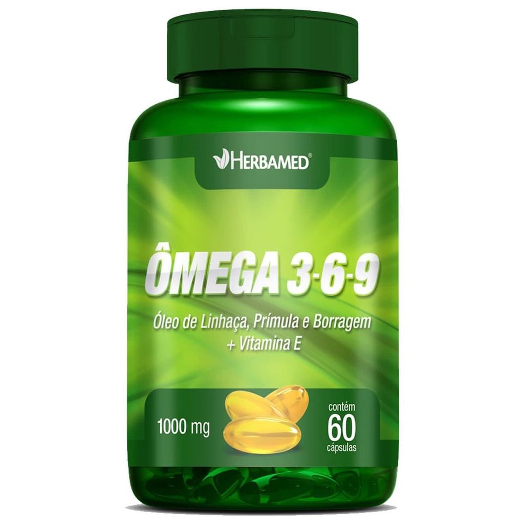 Ômega 3, 6 e 9 Linhaça, Prímula E Borragem + Vitamina E - 60 Cápsulas - Herbamed em Oferta na Shopee