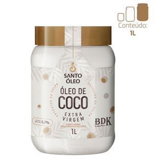 Óleo de Coco Extra Virgem de Polpa - 1000ml Natural - Santo Óleo em Oferta na Shopee