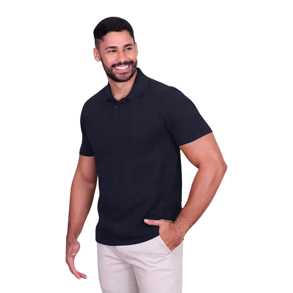 Camiseta Polo Ogochi Essencial Azul Marinho
