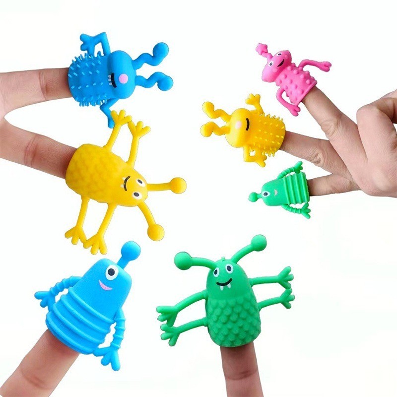 kit4 Bonito Monstro Fantoches De Dedo Pai-Filho Jogo Interativo Brinquedos Bebê Crianças Fingir Jogar - Presente de Nata