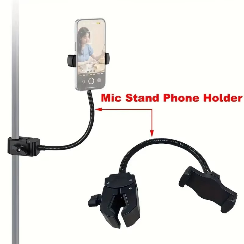 Suporte Flexível Ajustável Para Telefone Com Braçadeira Pescoço De Ganso A Maioria Dos Smartphones , Ideal Gravação E Tr