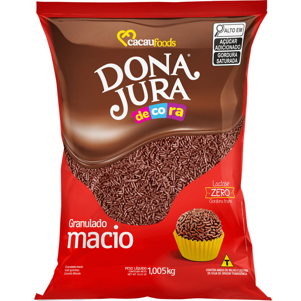 Granulado Macio Sabor Chocolate 1,005kg -  Dona Jura - Cacau Foods em Oferta na Shopee