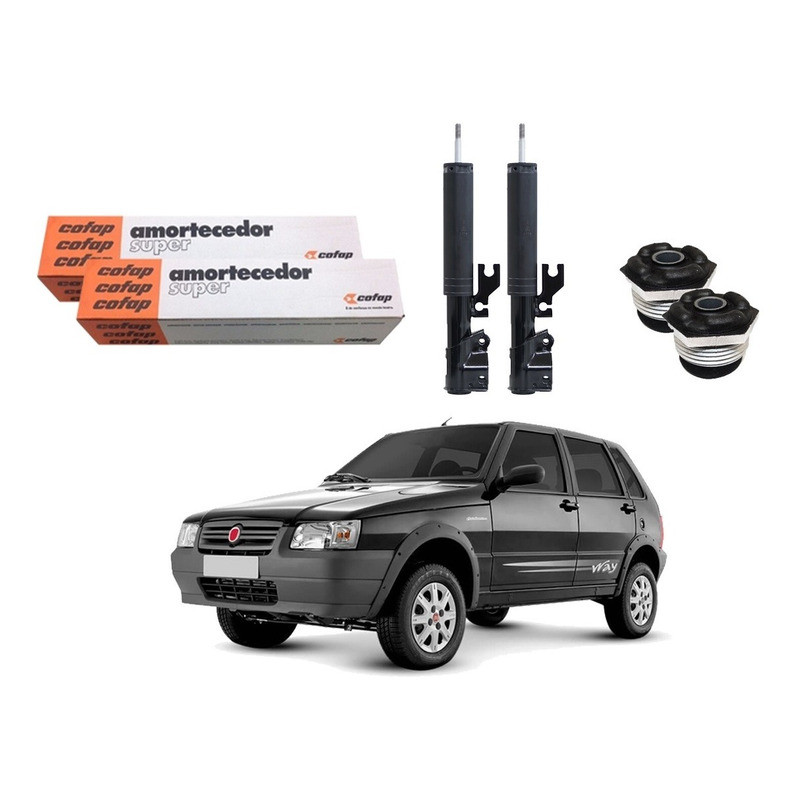 Kit Amortecedor Traseiro, Uno Way 1.0 2008 A 2013