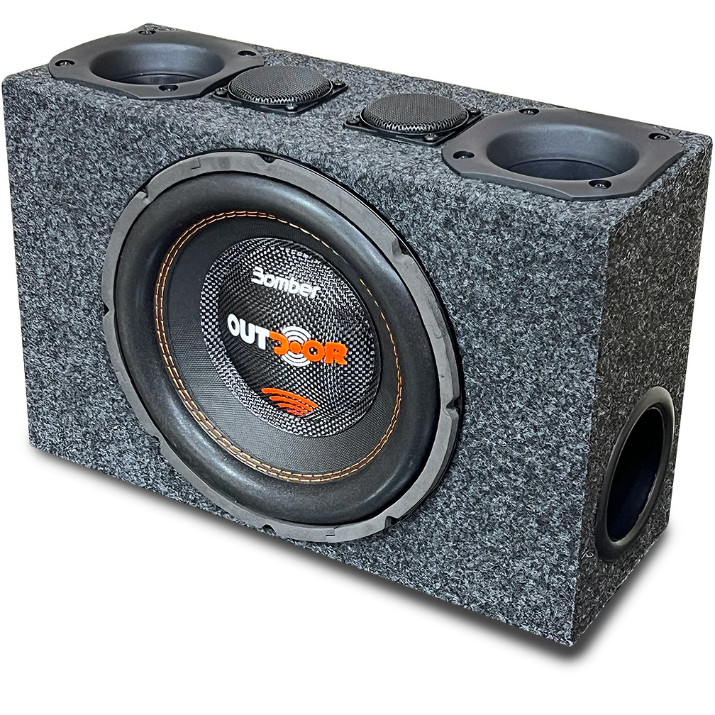 Caixa Trio Slim Bomber Outdoor 10” 300W RMS Completa em Oferta na Shopee