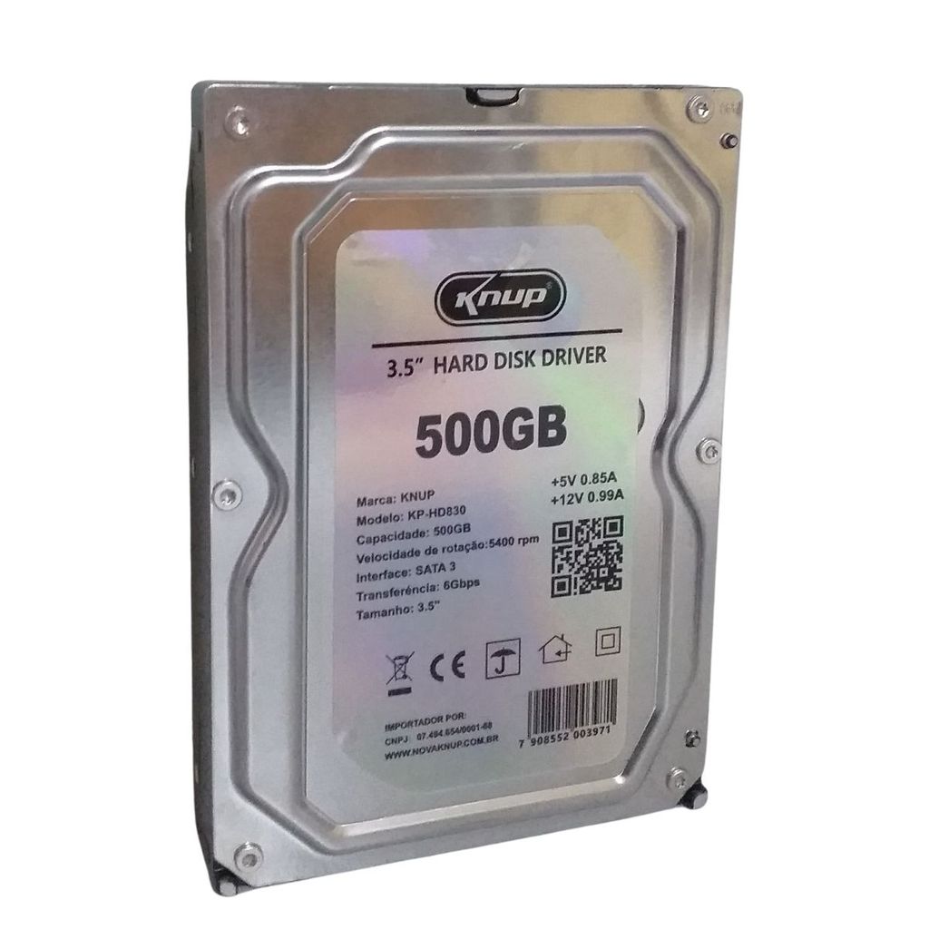 HD Disco Rígido 500GB 6Gbps 5400 Rpm 3,5" SATA II KNUP - BIN