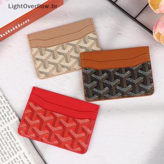 [LightOverflow] Porta-Cartões De Identificação De Couro Bolsa De Moedas Mulheres Homens Capa Para Cartão De Visita Banco em Oferta na Shopee