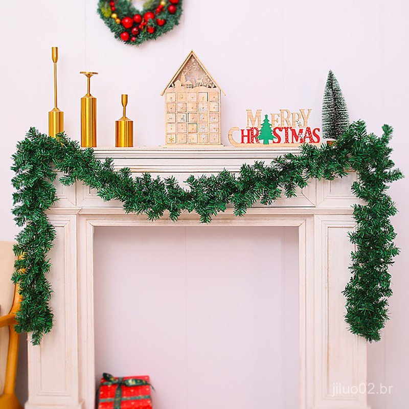 Decoração de Natal 2,7m Árvore Densa Videira Decoração de Escada Decoração de Escada Centro Comercial Hotel Configuração