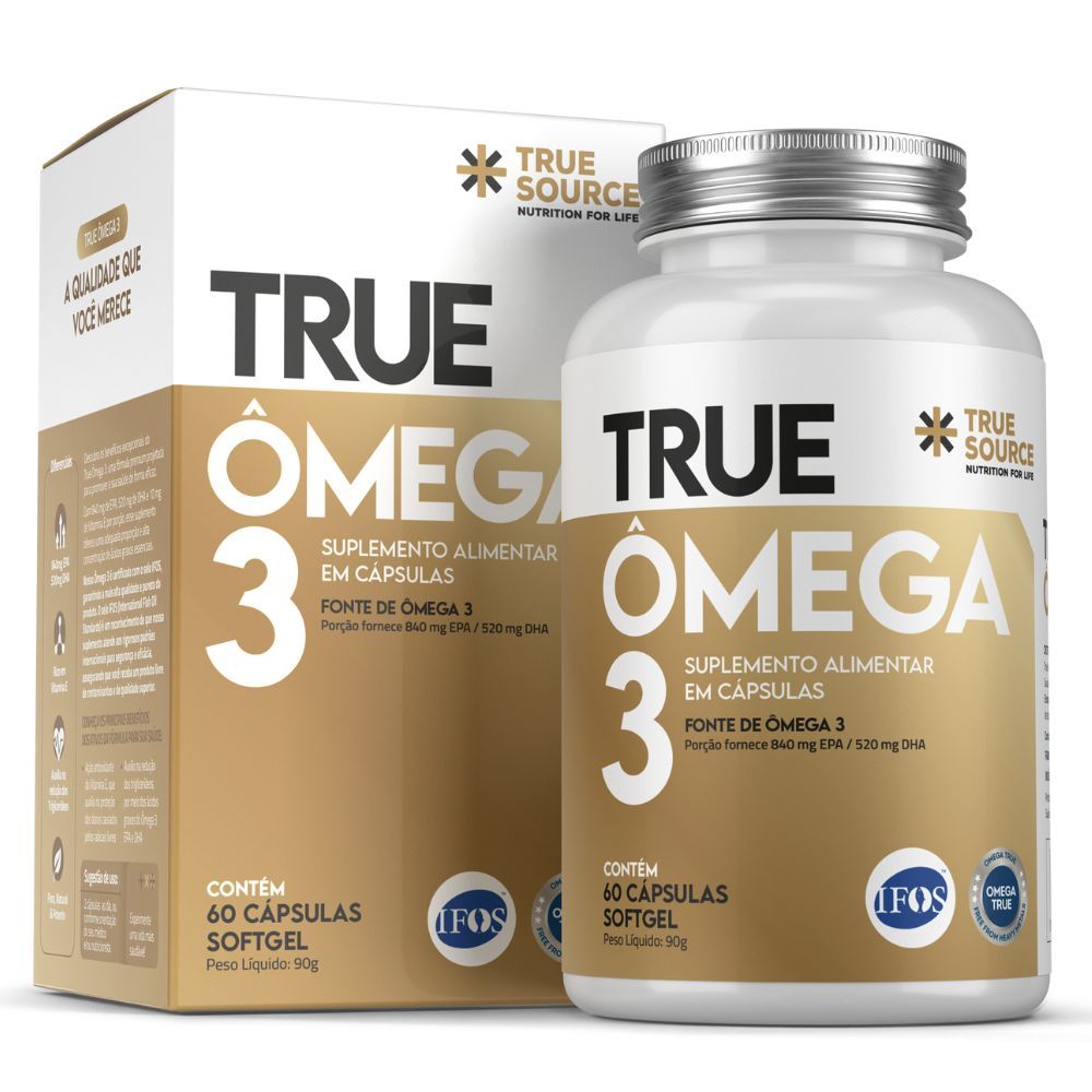 Omega 3 DHA Vitamina 3 1000Mg 180 Caps - True Source