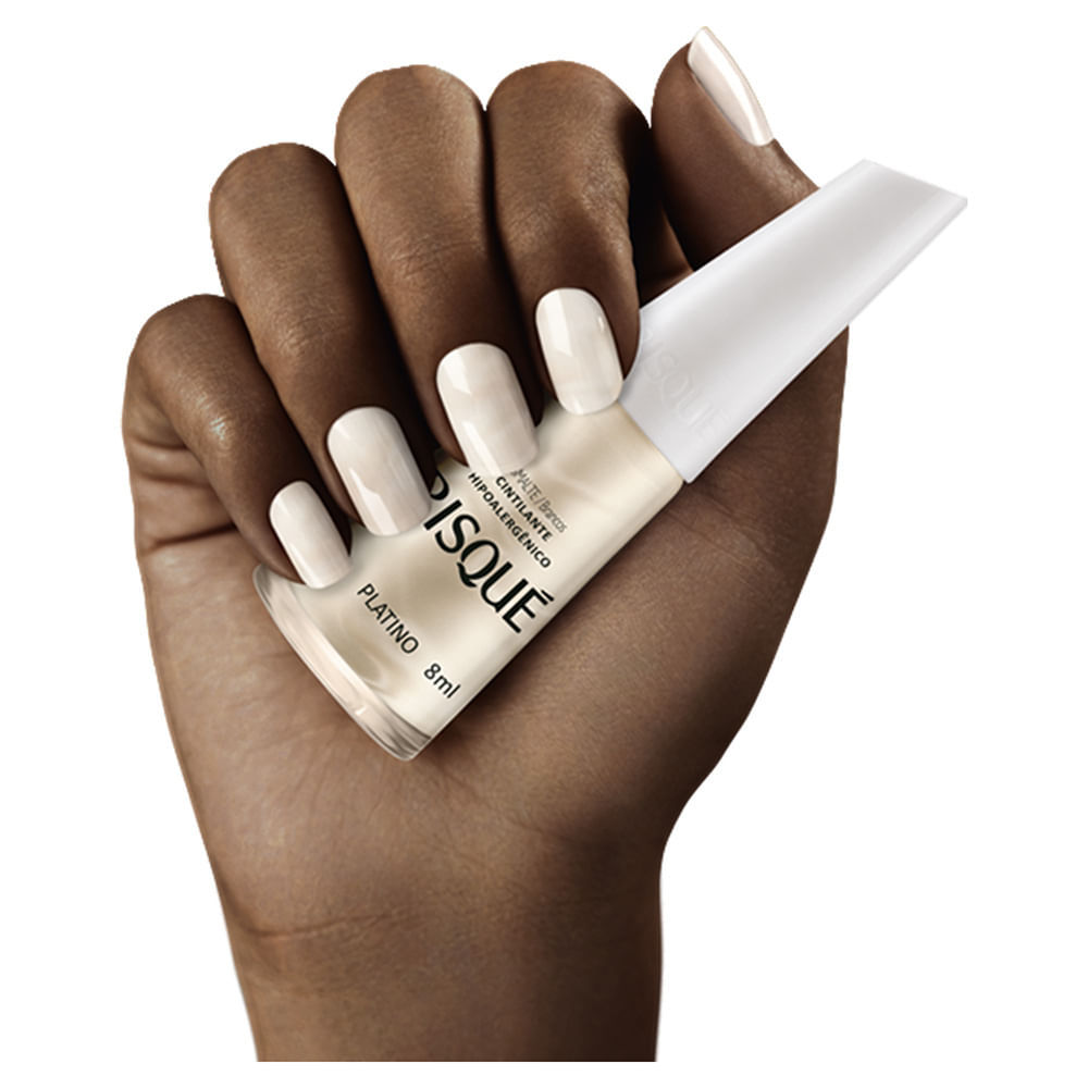 Detalhes do Esmalte Risqué Cintilante Platino com 8ml