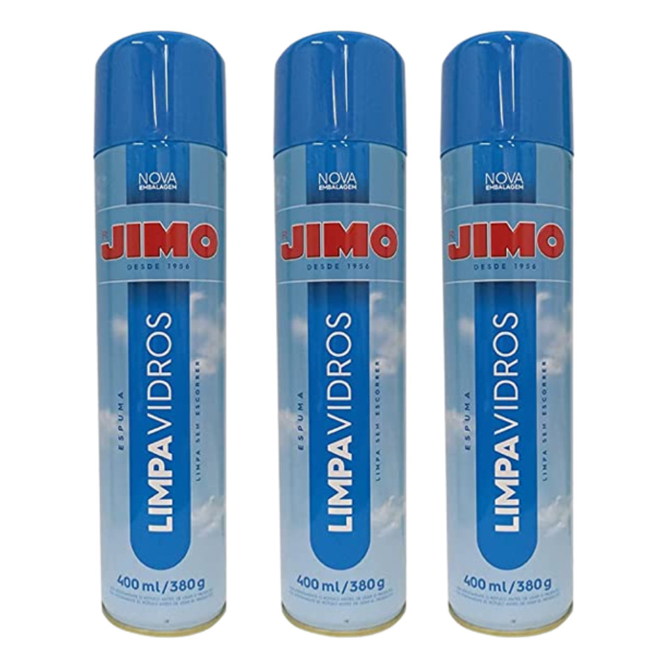 Kit 3 Limpa Vidros Jimo em Espuma – Brilho e Transparência Profissional na Limpeza de Vidros e Espelhos em Oferta na Shopee