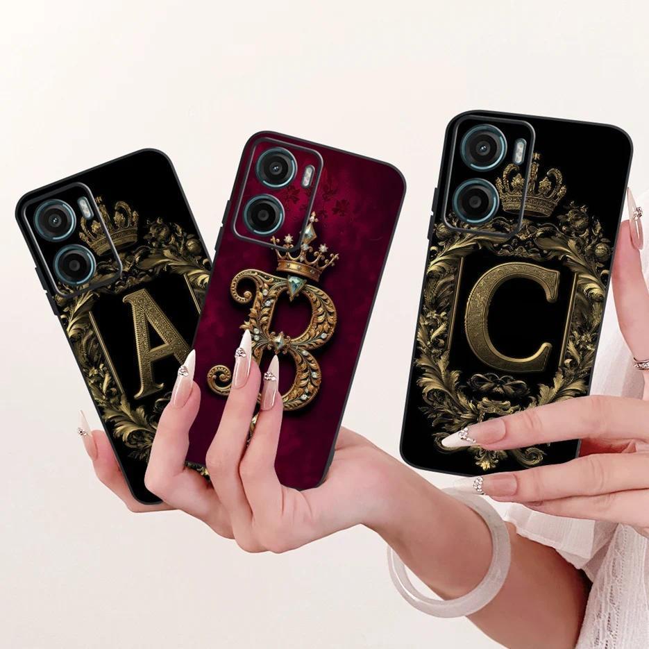 Para Motorola G05 Caso MotoE15 Luxo Coroa Letras Capa Macio TPU Fosco De Telefon