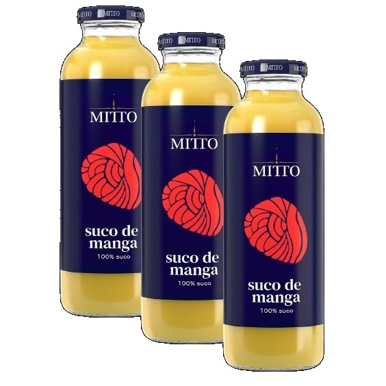 kit 3  Suco de Maça Integral Mitto Garrafa Vidro 300ml