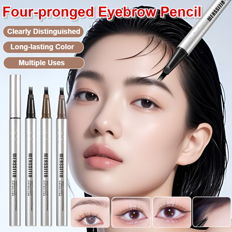 [Fácil Aplicação] Caneta de Sobrancelha 4 Pontas/Look Natural/Resistente/Para Maquiagem Diária