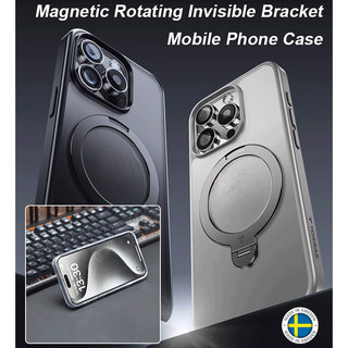 [360° Rotating Kickstand] Magnetic Phone Case with Hidden Stand/Anti-Slip Design/Precision Cut Cover for Smartphones