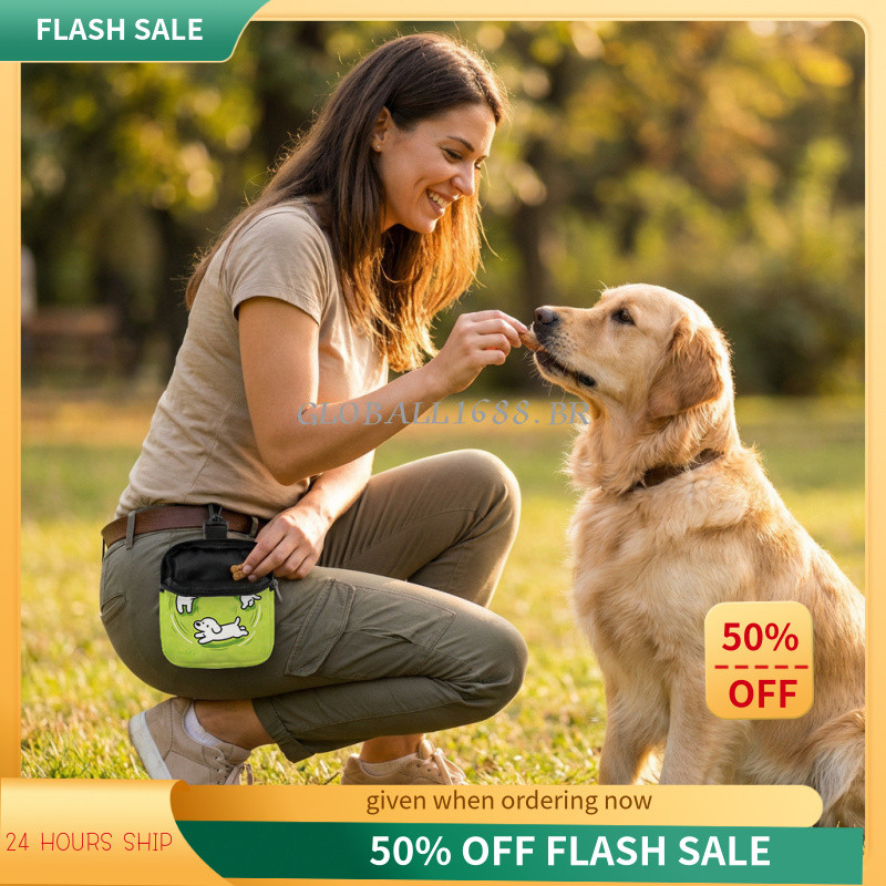 {Estoque pronto} novo estilo saco de comida para cães com zíper vedação Pet portátil passeio lanche saco cão treinamento