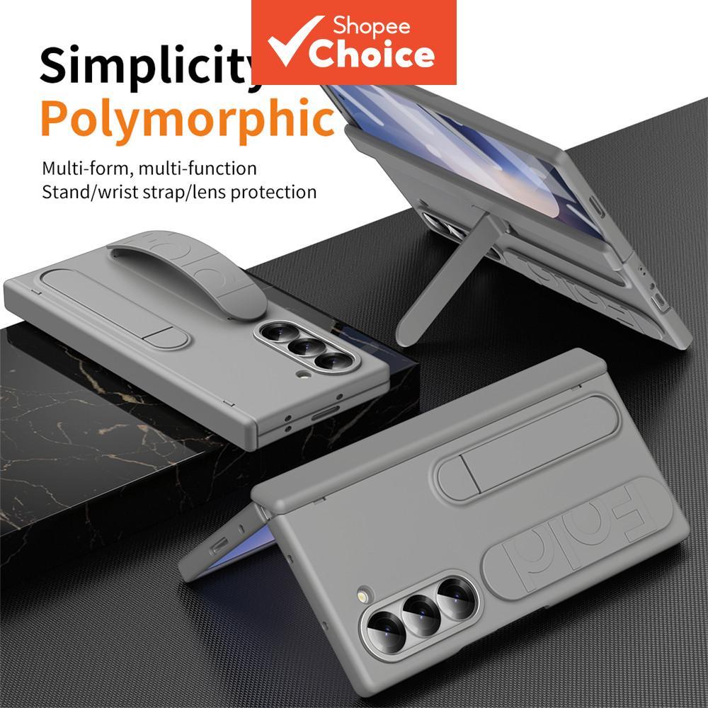  Capa de telefone premium com pulseira de segurança e suporte, compatível com Samsung Galaxy Z Fold6/Z