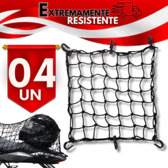 Rede Elastica Aranha 30x30 Moto qualidade Bagageiro Capacete vermelho