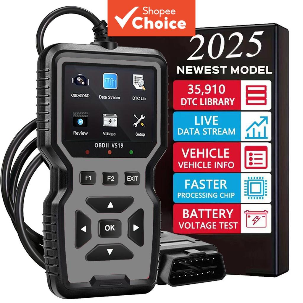 Scanner automotivo OBD2 V519 profissional leitor de códigos – Lê e apaga códigos