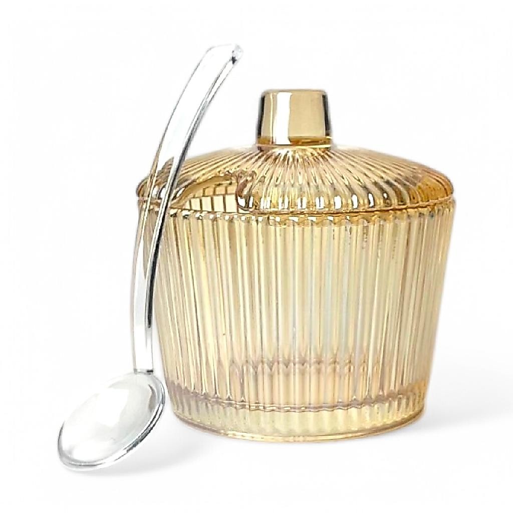 Açucareiro Graffiato De Vidro Com Colher 200ml - Ambar