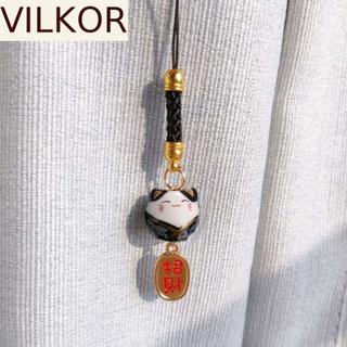Chaveiro De Gato Da Sorte VILKOR , Pingente De Desenho Animado Maneki Neko , Cordão Pendurado Brinquedos Enfeites De Alç
