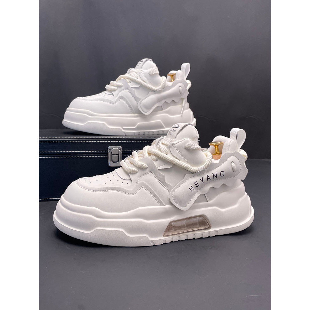 Sapatos masculinos de sola grossa papai sapatos masculinos primavera novo estilo moda interior aumentando sapatos branco