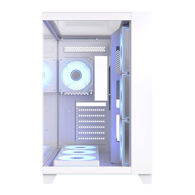 Gabinete Gamer Acegeek Horizon, Mid-Tower, Lateral de Vidro, Com 7 Fans, Branco, AG-HORIZON-WH-I7F · foto 2