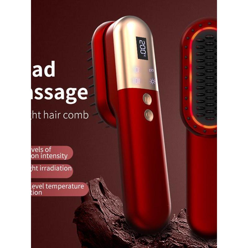 Pente recarregável íon negativo não machuca cuidados com os cabelos pente sem fio vibratório massagem pente