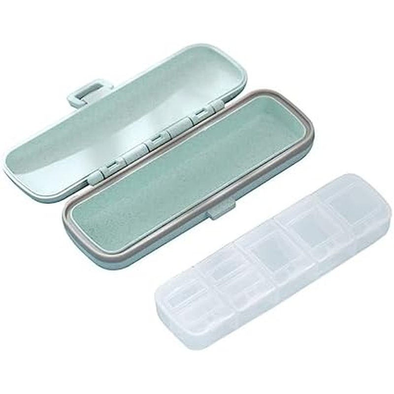 Estojo Organizador De Medicamentos Portátil Com 7 Compartimentos Para Viagens , Mini Recipiente De Vitaminas , Caixa De 