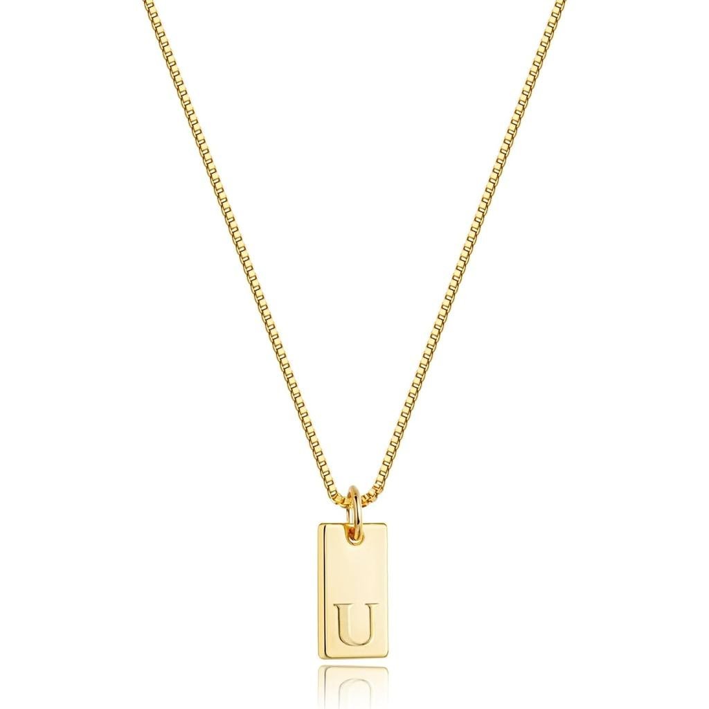 Colares com Iniciais para Mulheres, Colar Delicado com Letra em Ouro, Colar com Nome Personalizado Banhado a Ouro 14k, C