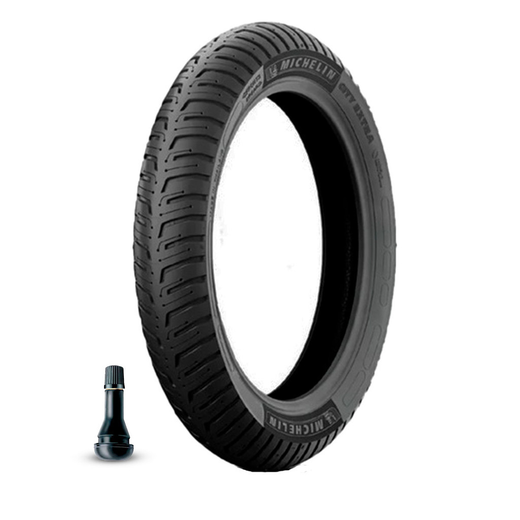 Imagem Kit Pneu Michelin 80/100-18 47S M/C City Extra TL Sem Câmara + Válvula CG/Todos Modelos