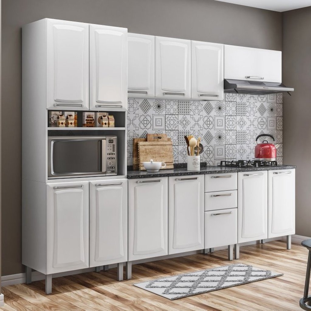 Cozinha Completa Modulada 5 Peças 13 Portas 2 Gavetas Tarsila Itatiaia Branco