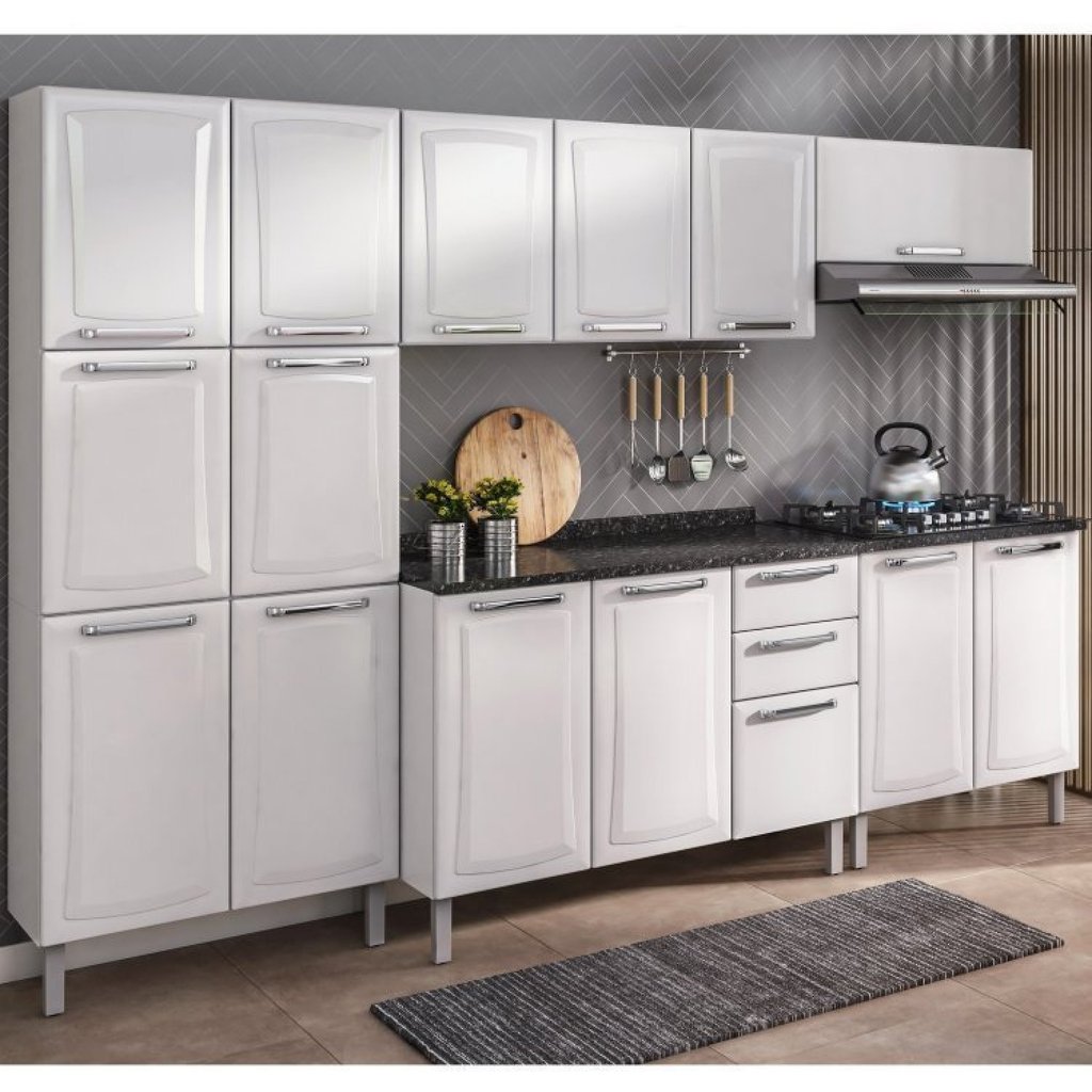 Cozinha Completa Modulada 5 Peças 15 Portas 2 Gavetas Tarsila Itatiaia Branco