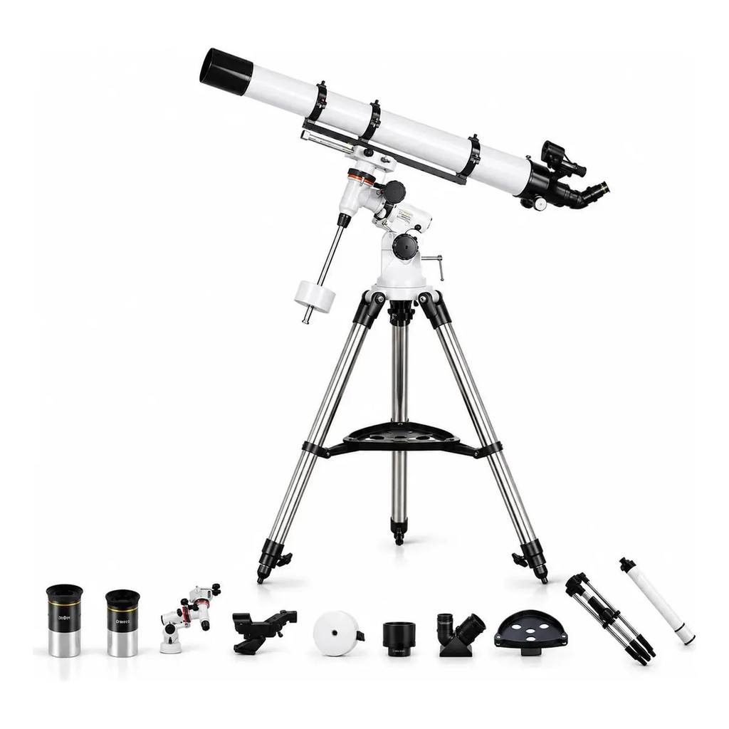 Telescópio Astronômico Refrator 80x900mm Com Tripé Ajustável